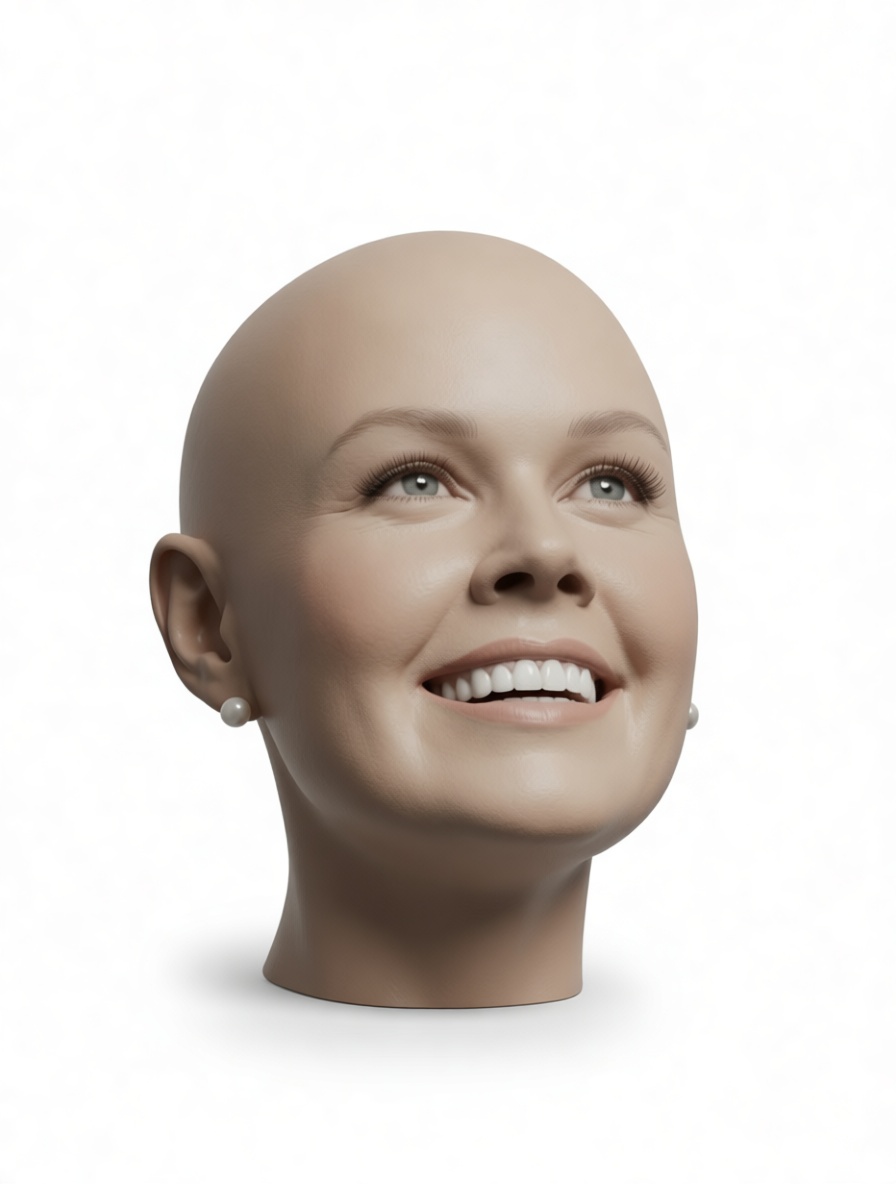 Smiling Bald Woman Bust free 3D printable STL