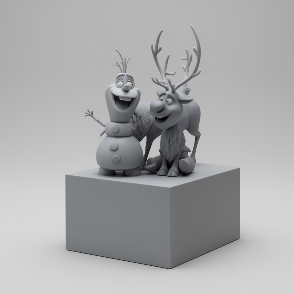 Olaf and Sven Figurine free 3D printable STL