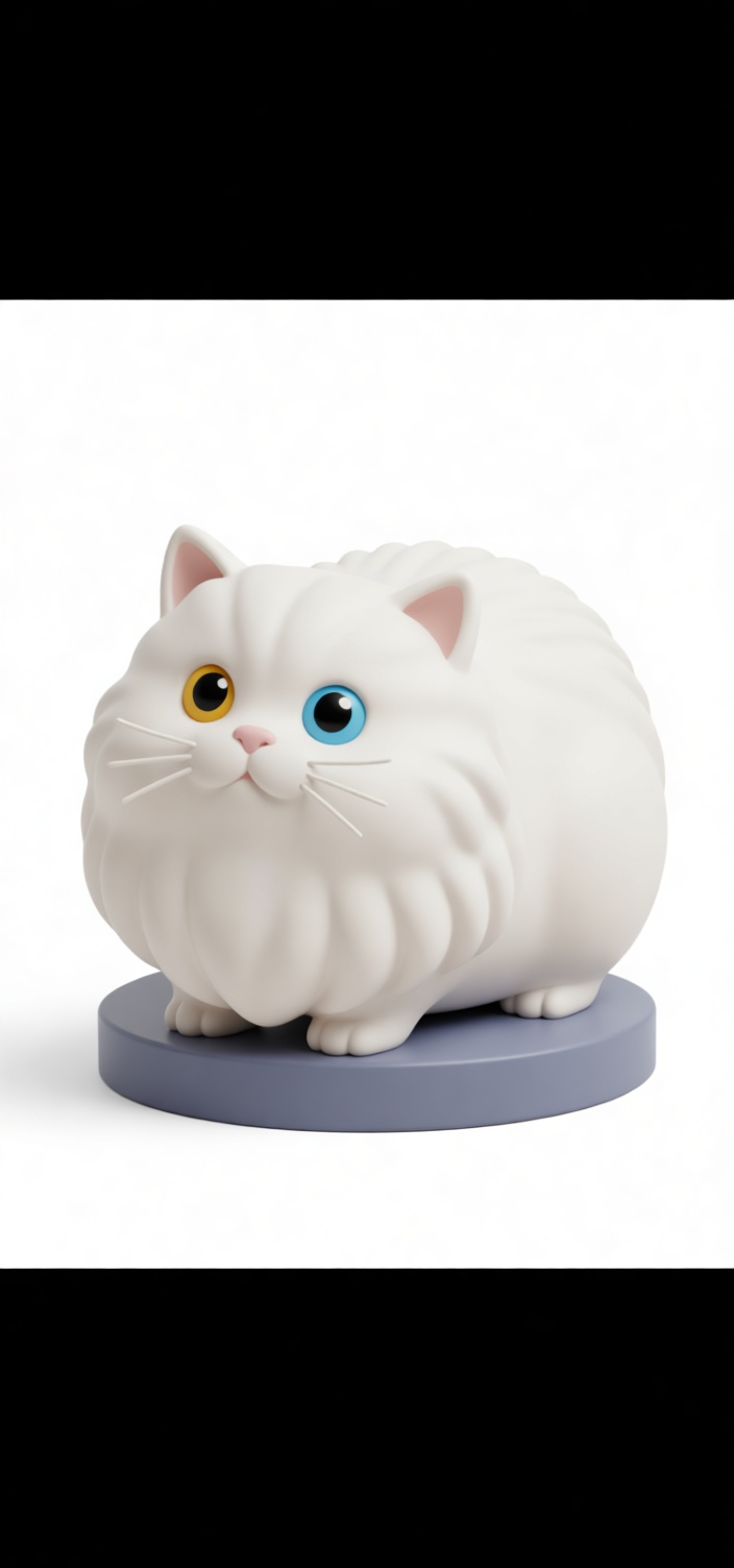 White Persian Cat Figurine free 3D printable STL