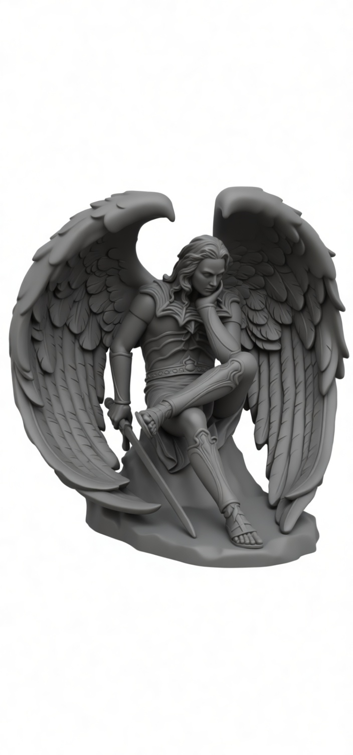 Fallen Angel Figurine free 3D printable STL