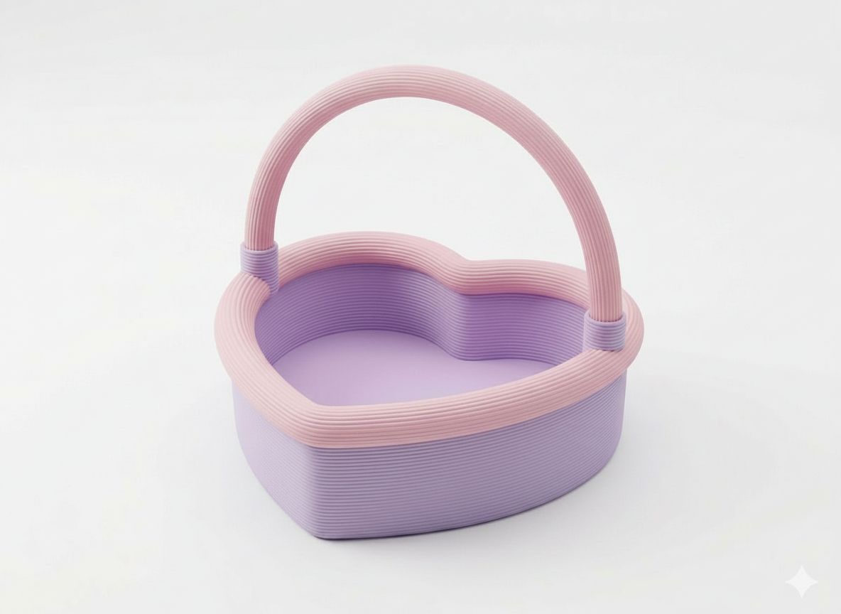 Heart-Shaped Basket Model free 3D printable STL