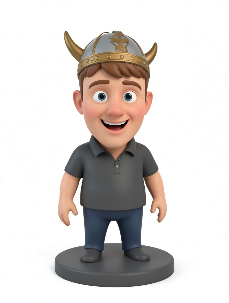 Viking Hat Boy Figurine free 3D printable STL