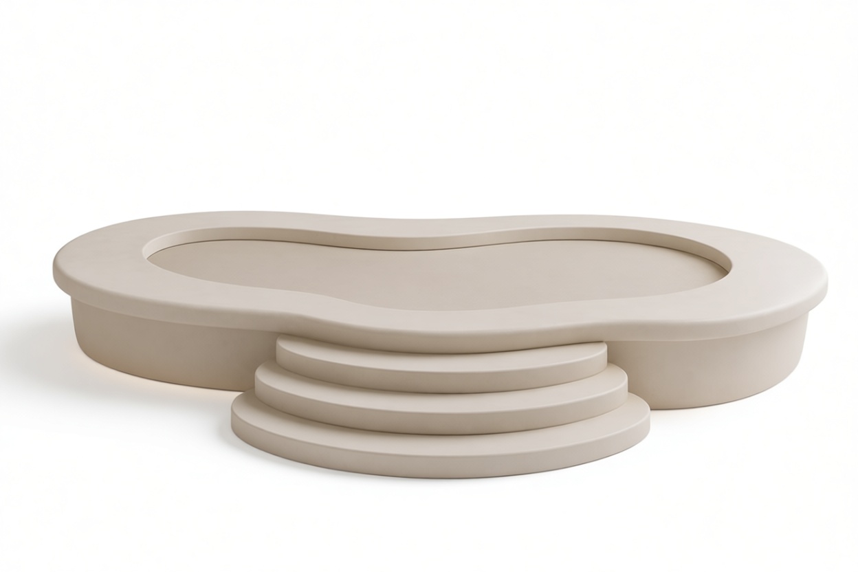 Kidney Shape Pool Model free 3D printable STL
