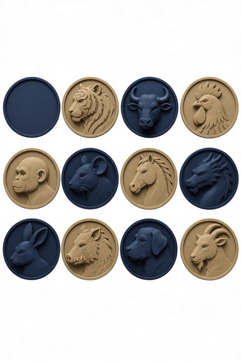 Chinese Zodiac Medallions free 3D printable STL