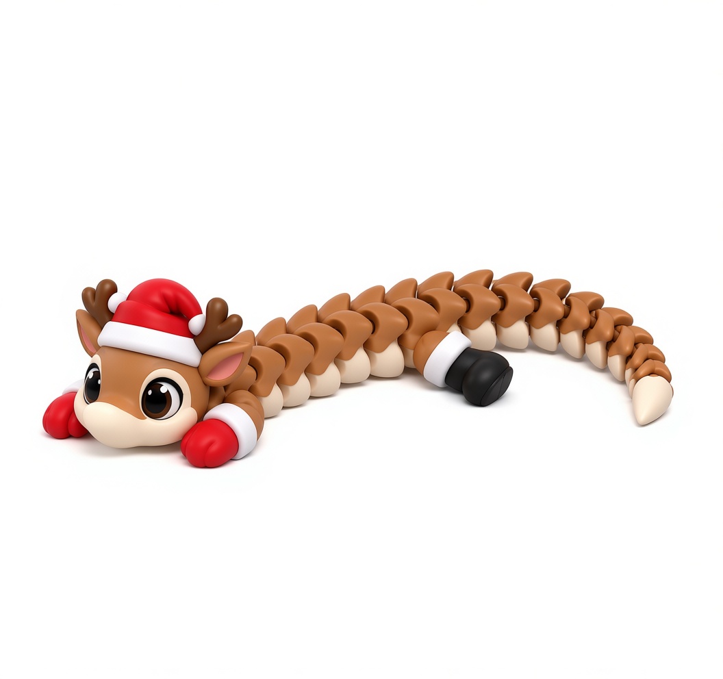 Santa Reindeer Centipede Figurine free 3D printable STL