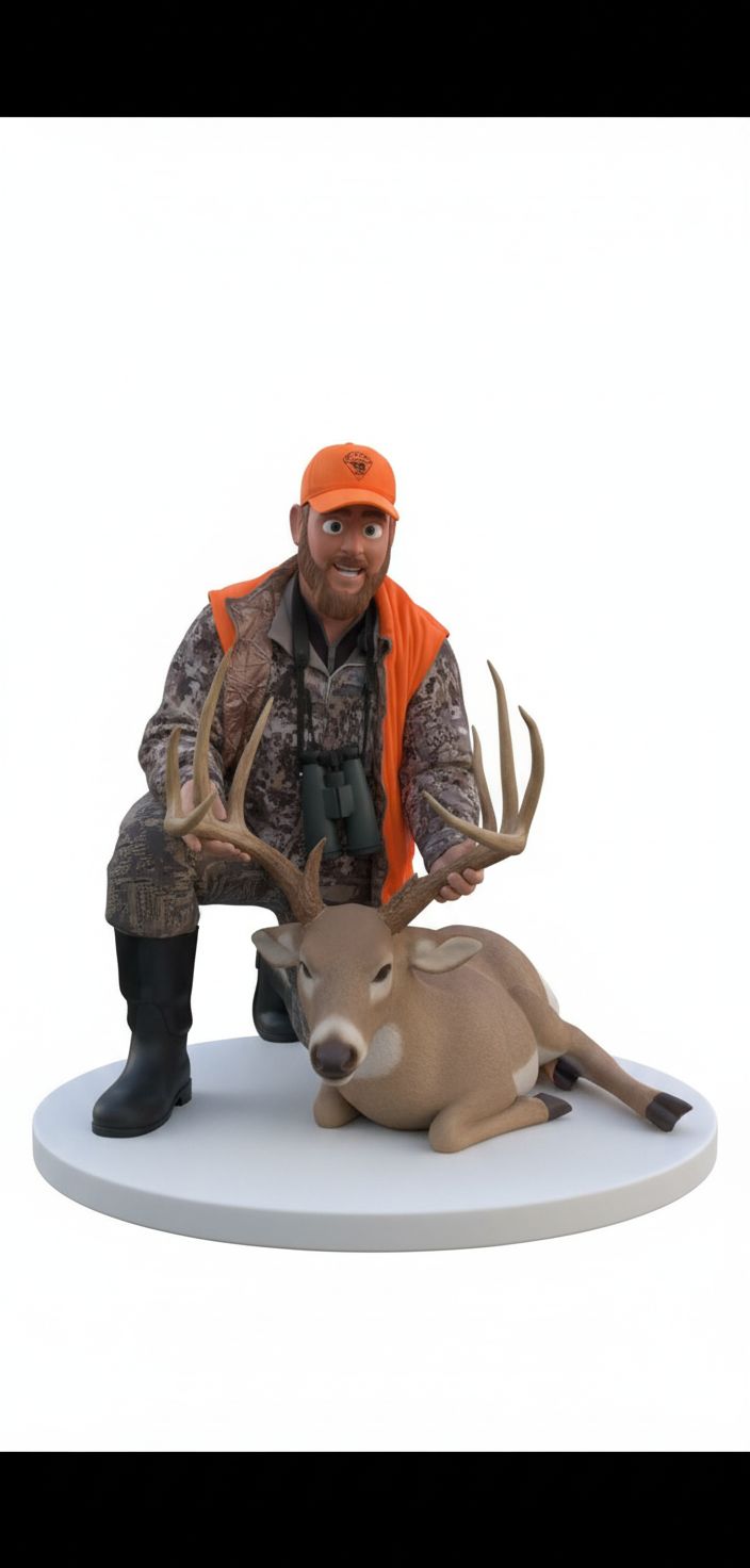 Hunter with Stag Trophy free 3D printable STL