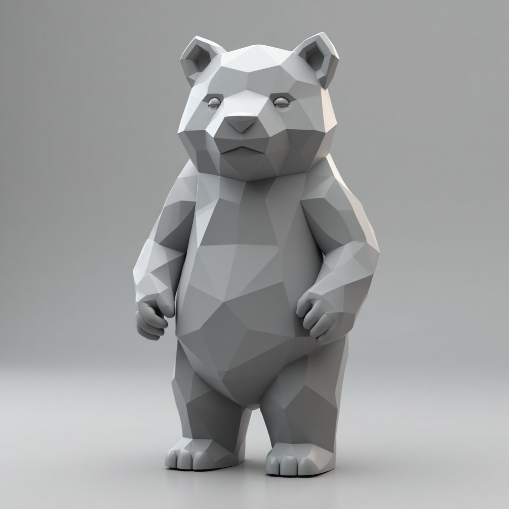 Poly Geometric Bear Figurine free 3D printable STL