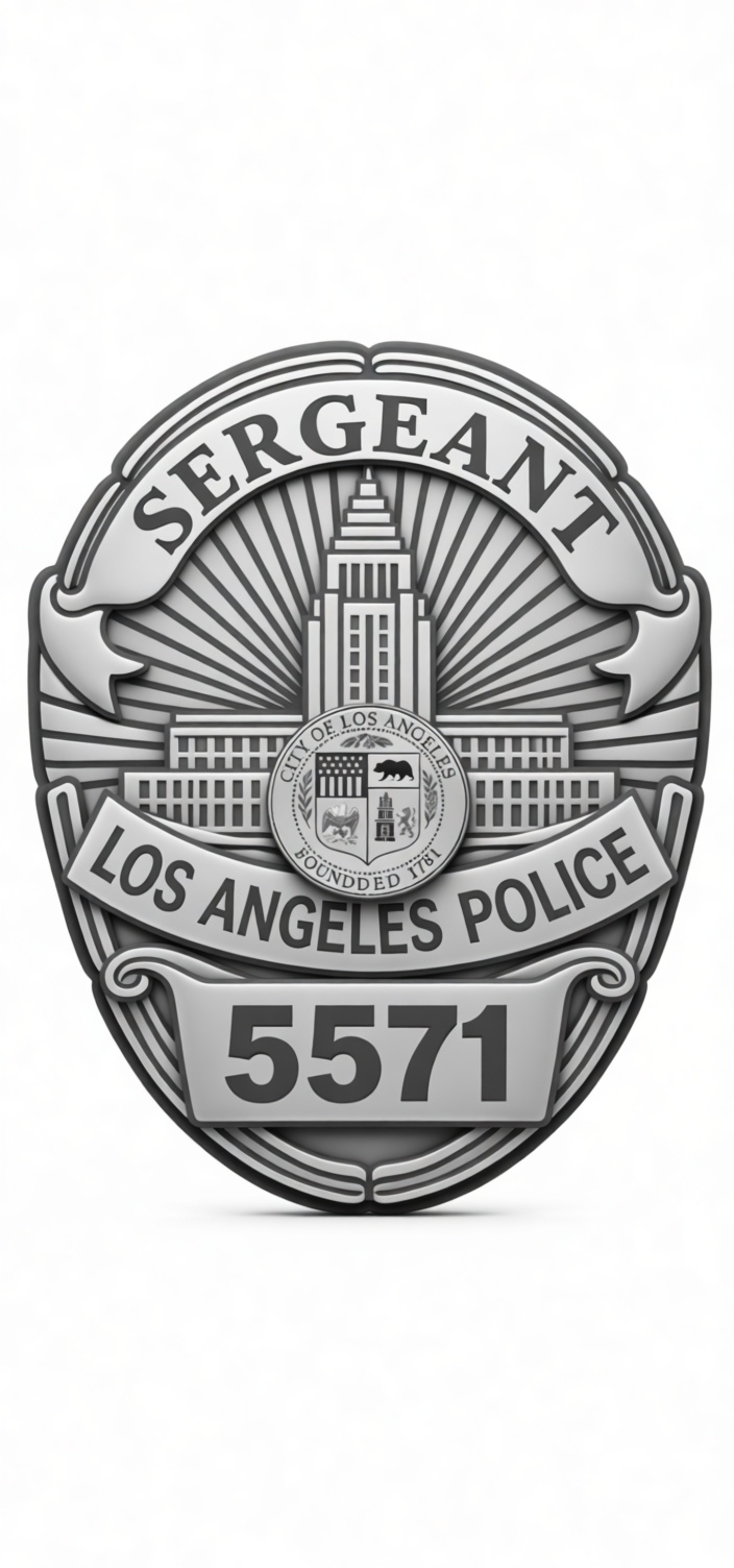 Los Angeles Police Sergeant Badge free 3D printable STL