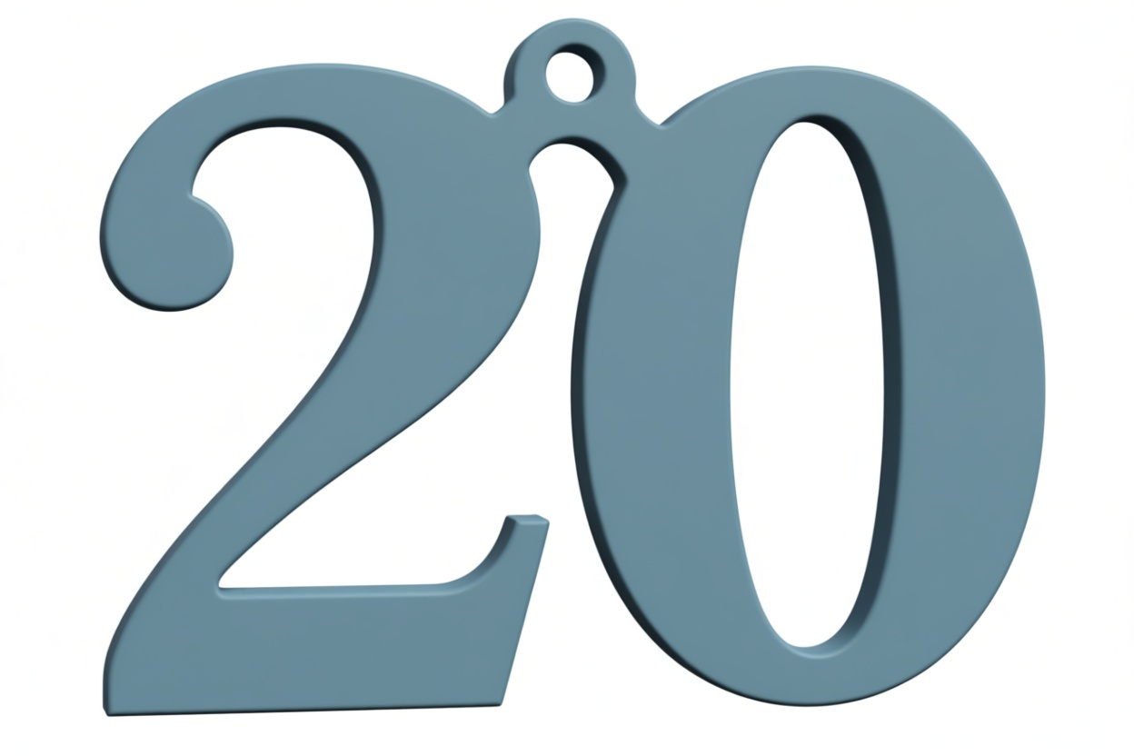 Number 20 Ornament free 3D printable STL