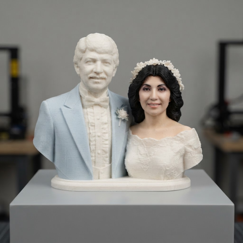 Wedding Couple Bust free 3D printable STL