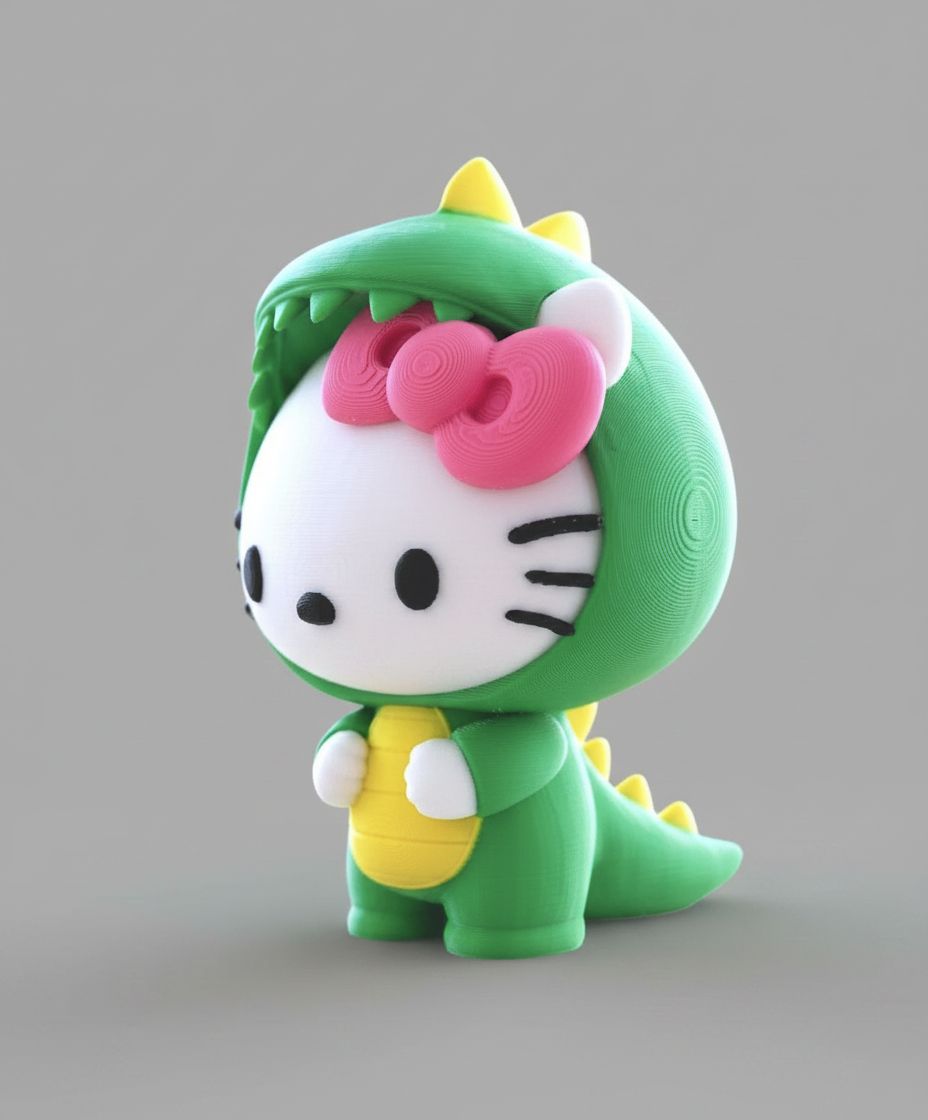 Hello Kitty Dinosaur Figurine free 3D printable STL