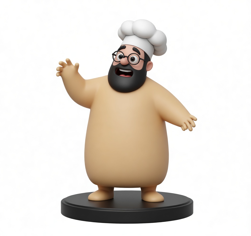 Chef Cartoon Figurine free 3D printable STL