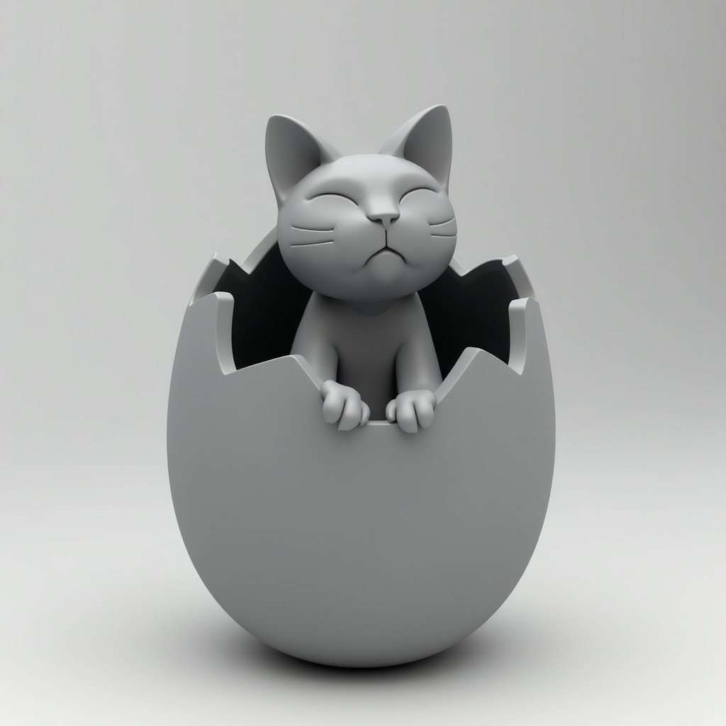 Cat in Dragon Egg free 3D printable STL