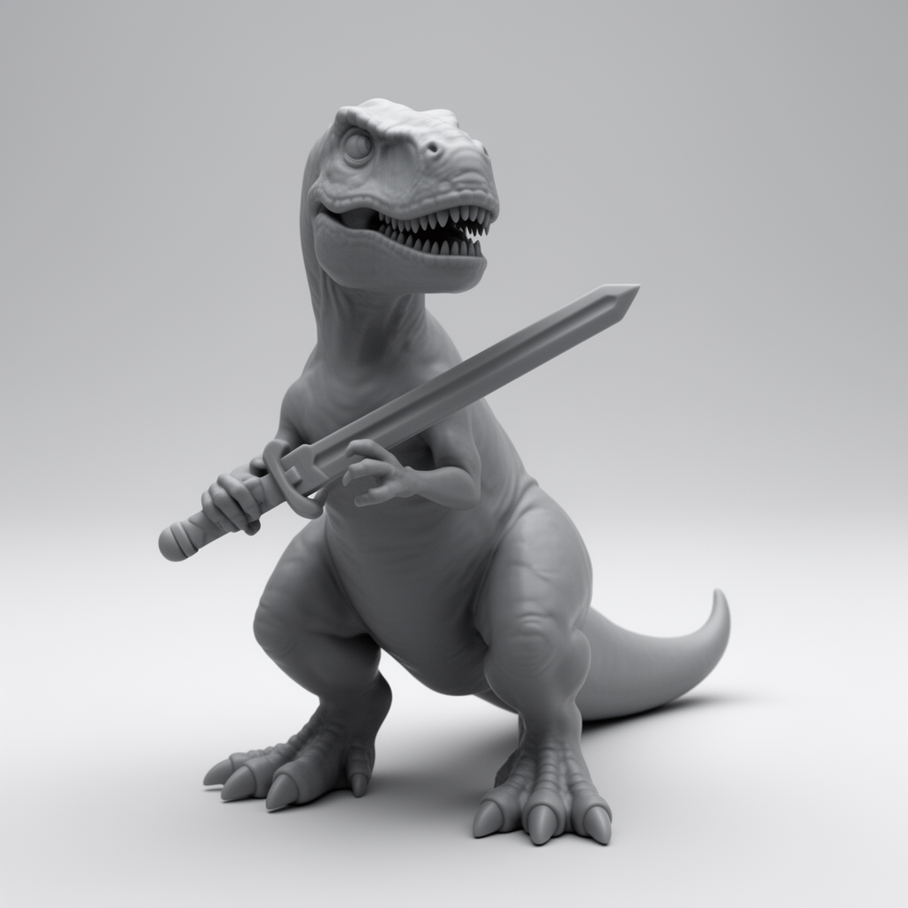 Sword-Wielding Dinosaur Figurine free 3D printable STL