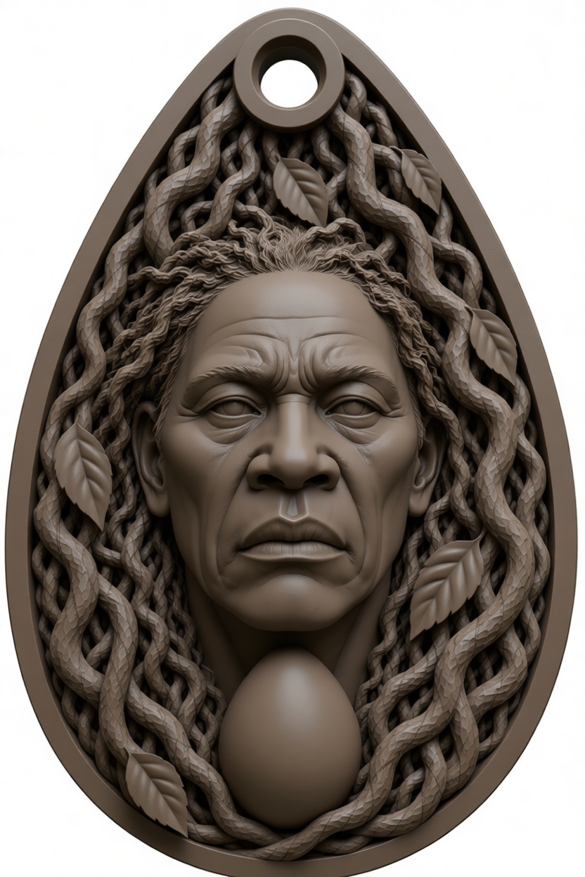 Elderly Woman Medallion free 3D printable STL