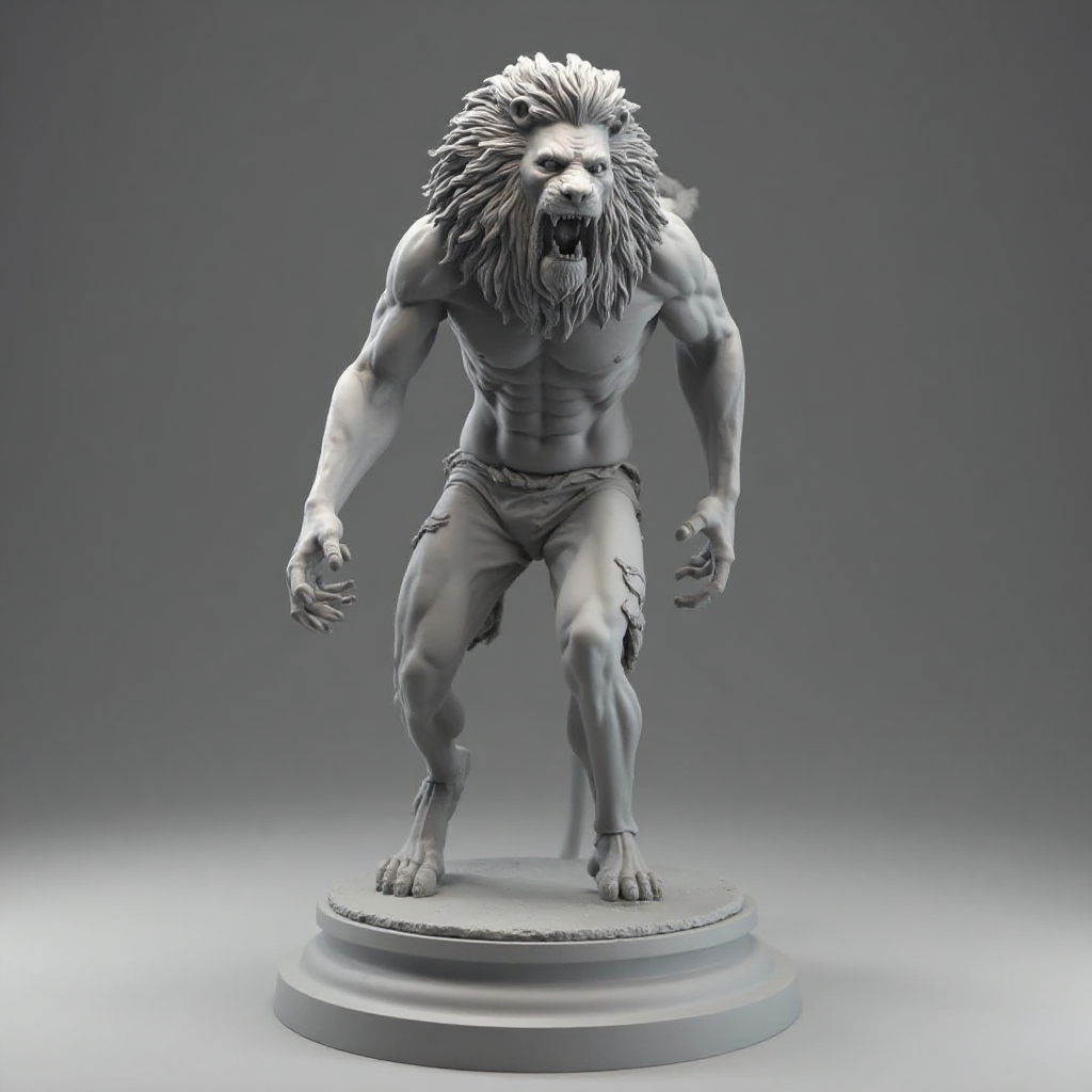 Zombie Lion Figurine free 3D printable STL