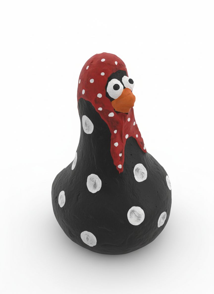 Spotted Indian Hen Figurine free 3D printable STL