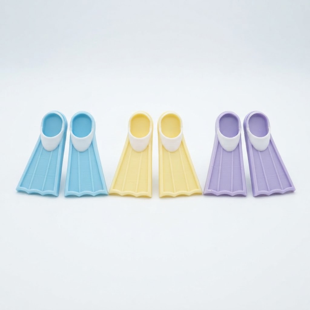Snorkeling Fins Miniatures free 3D printable STL