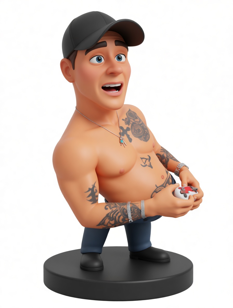 Tattooed Gamer Figurine free 3D printable STL