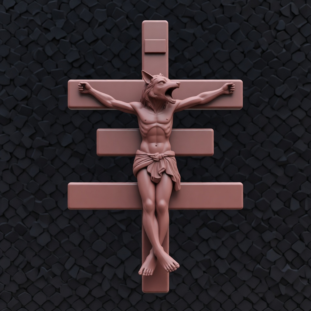 Werewolf Crucifix Sculpture free 3D printable STL