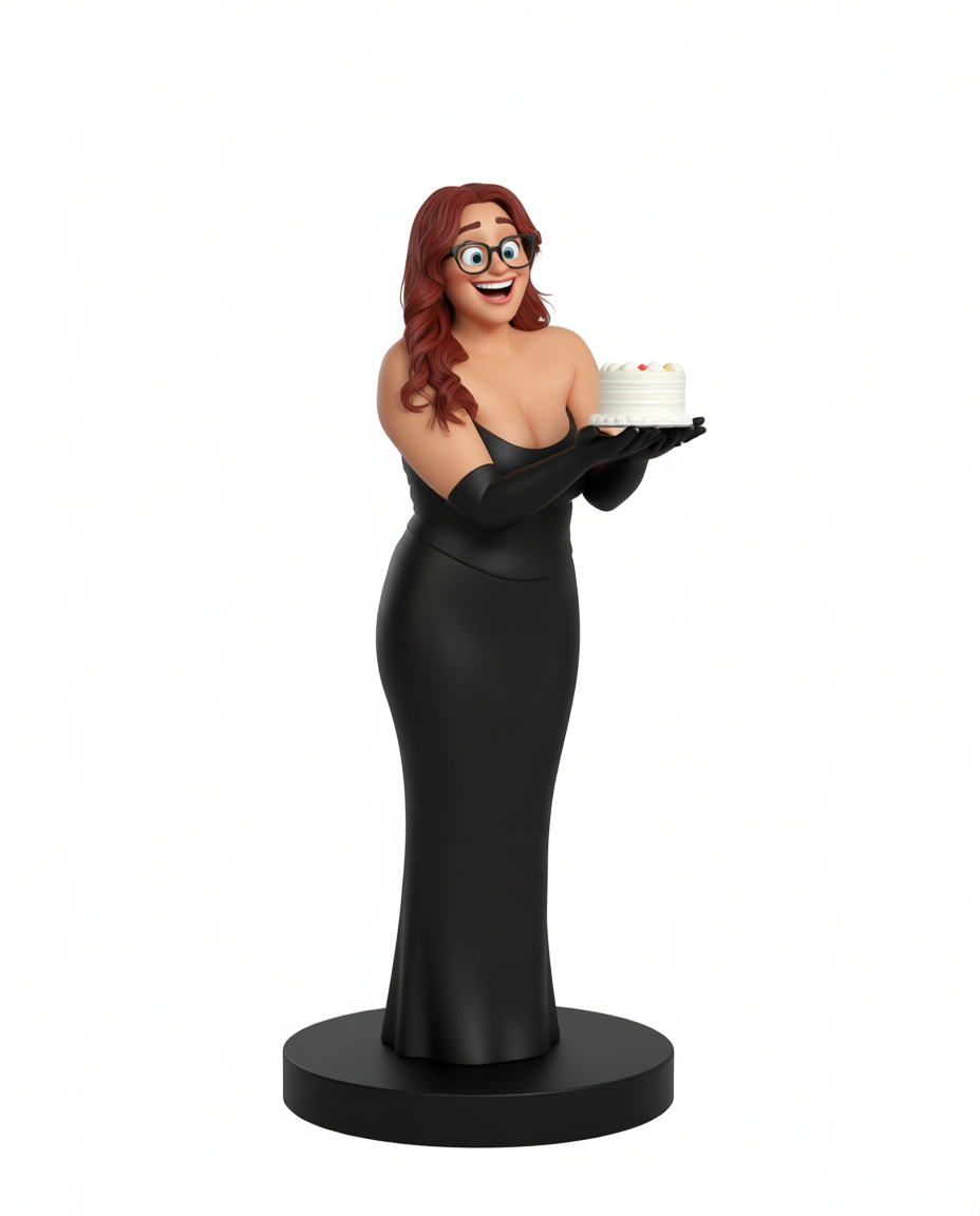 Woman with Cake Figurine free 3D printable STL