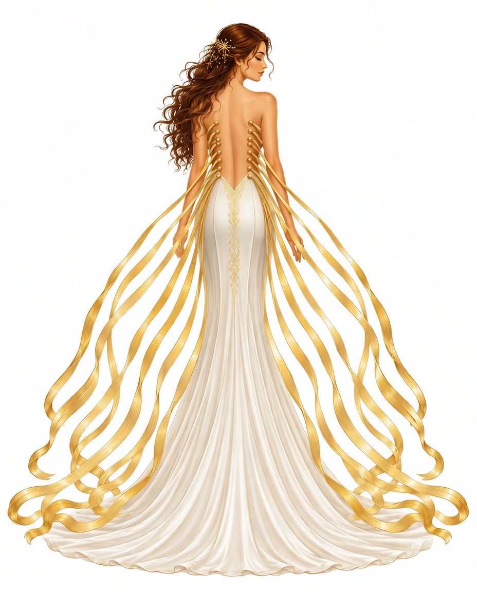 Golden Ribbon Gown Figurine free 3D printable STL