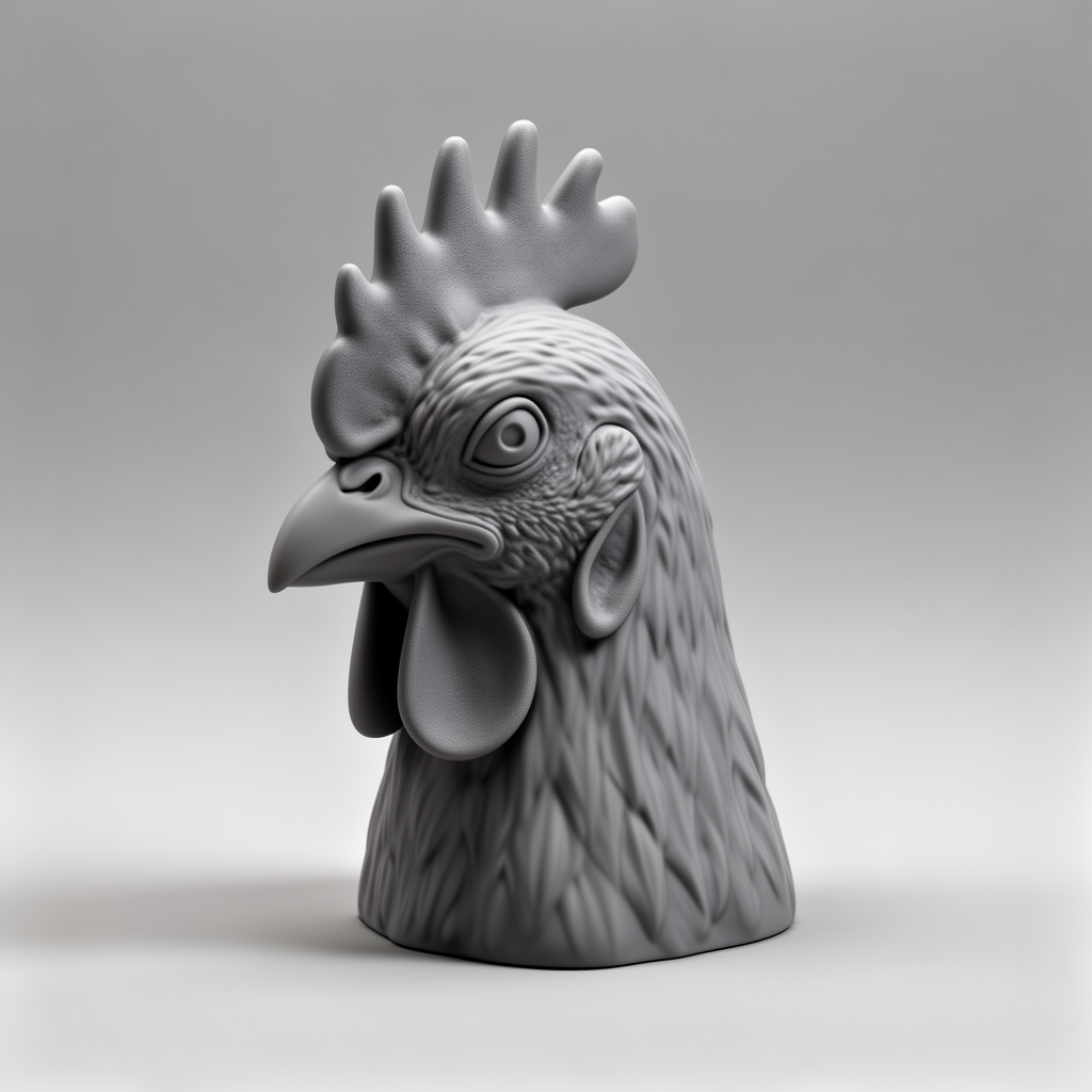 Chicken Head Figurine free 3D printable STL
