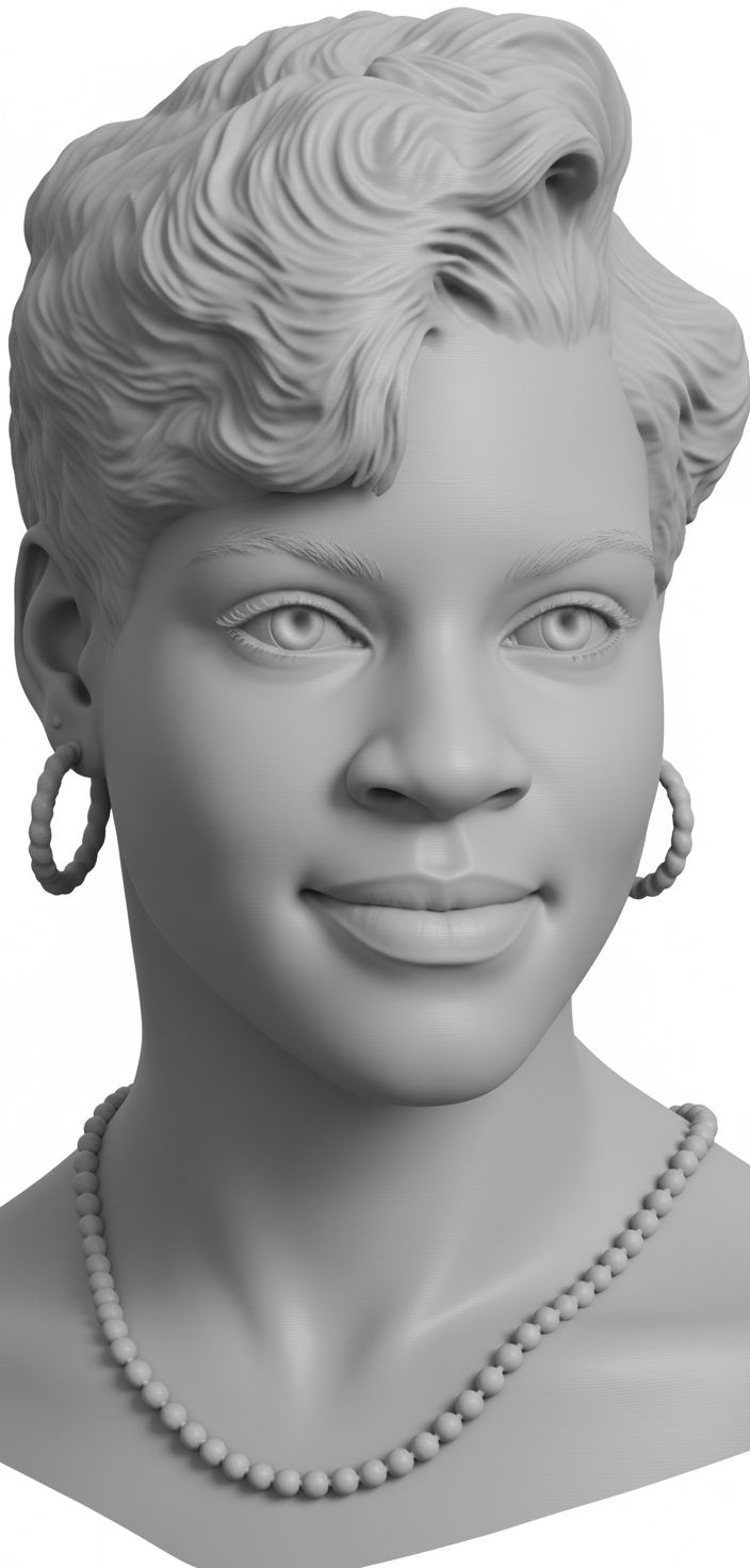 African American Woman Bust free 3D printable STL