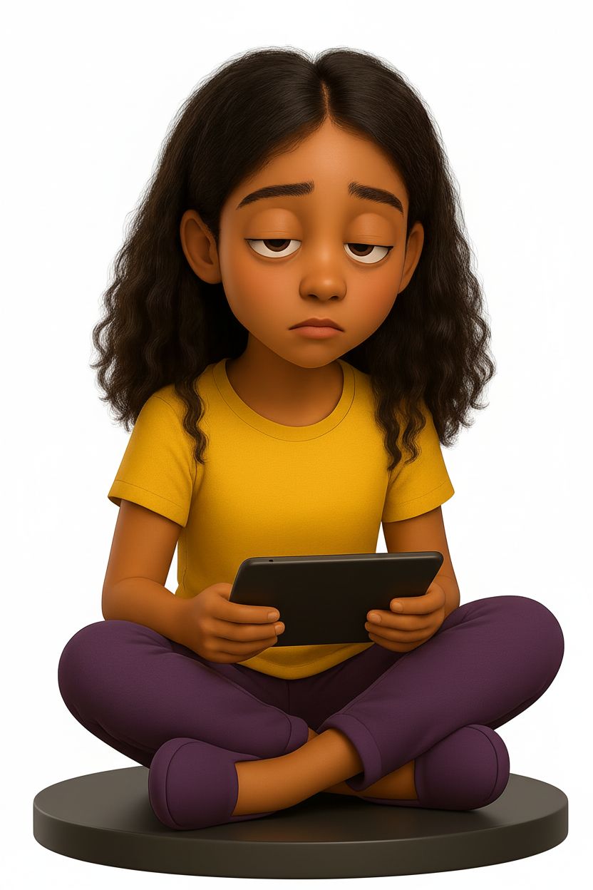 Bored Girl with Tablet free 3D printable STL