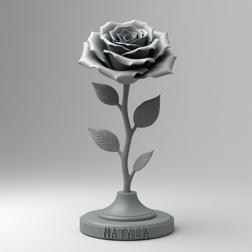Engraved Rose Sculpture free 3D printable STL