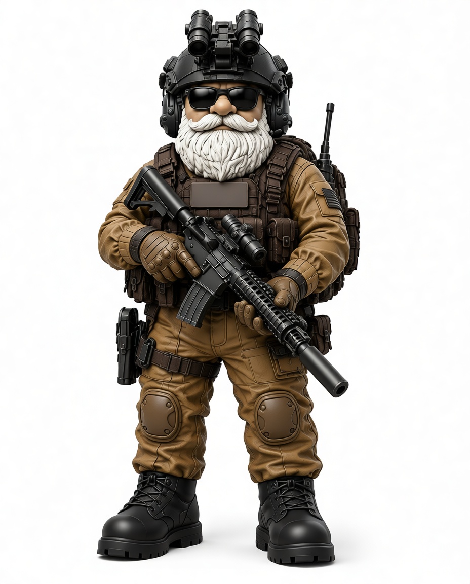 Tactical Santa Soldier Figurine free 3D printable STL