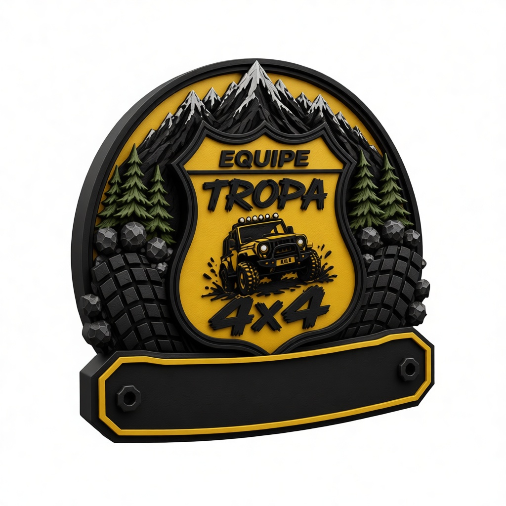 4x4 Offroad Emblem free 3D printable STL