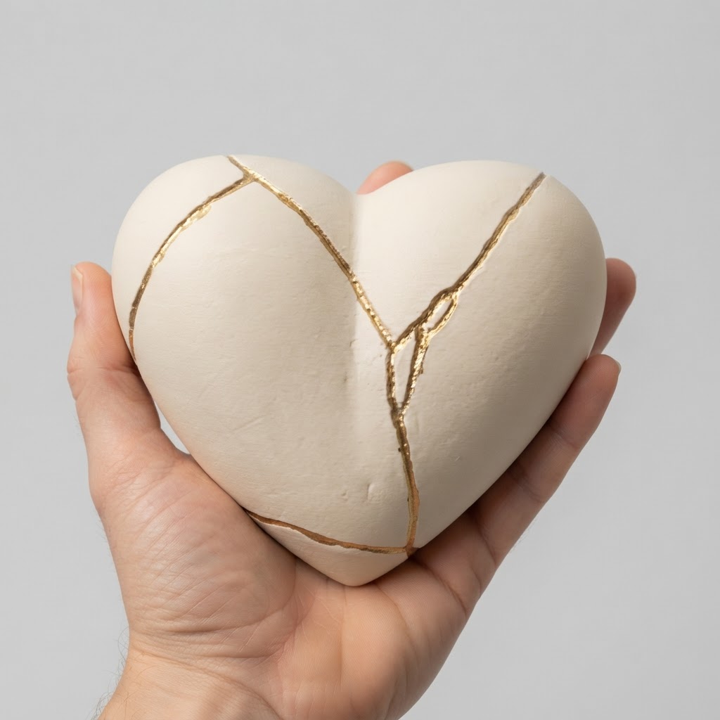Kintsugi Heart Sculpture free 3D printable STL