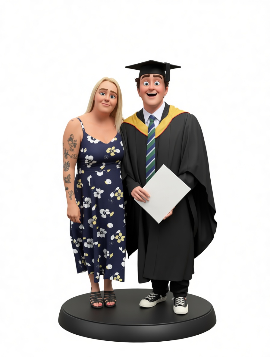 Graduation Couple Figurine free 3D printable STL
