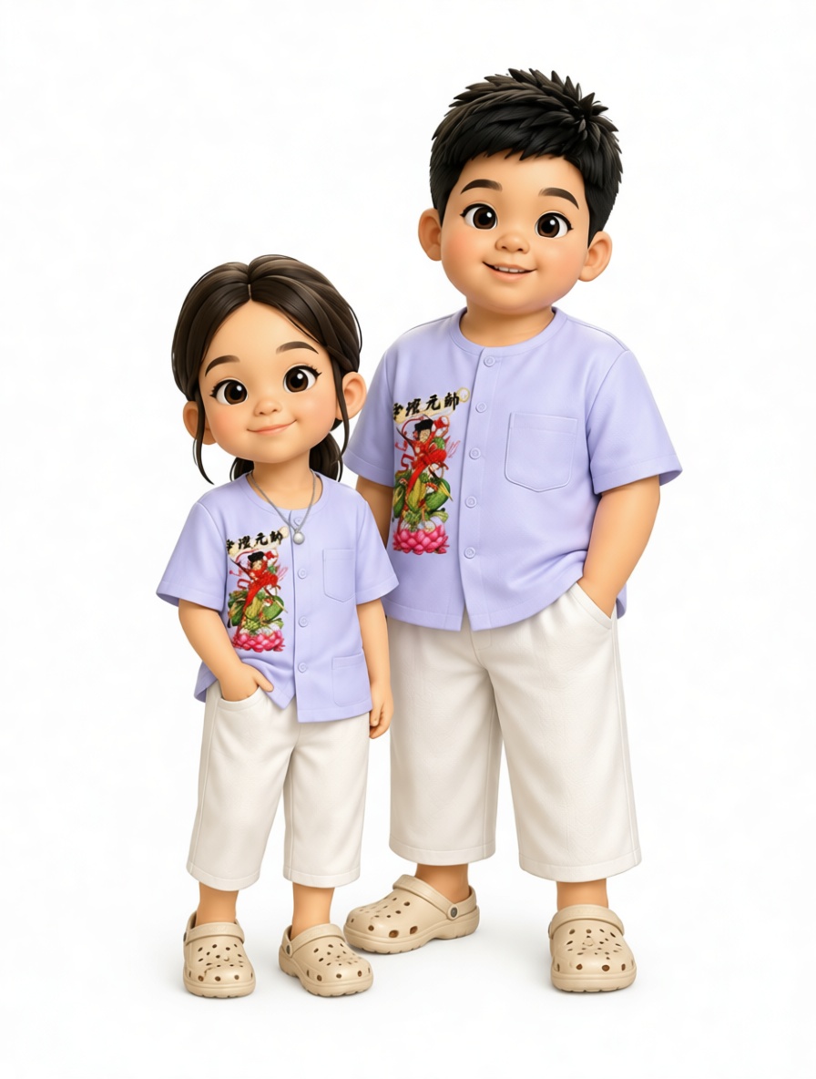 Asian Kids Figurines free 3D printable STL