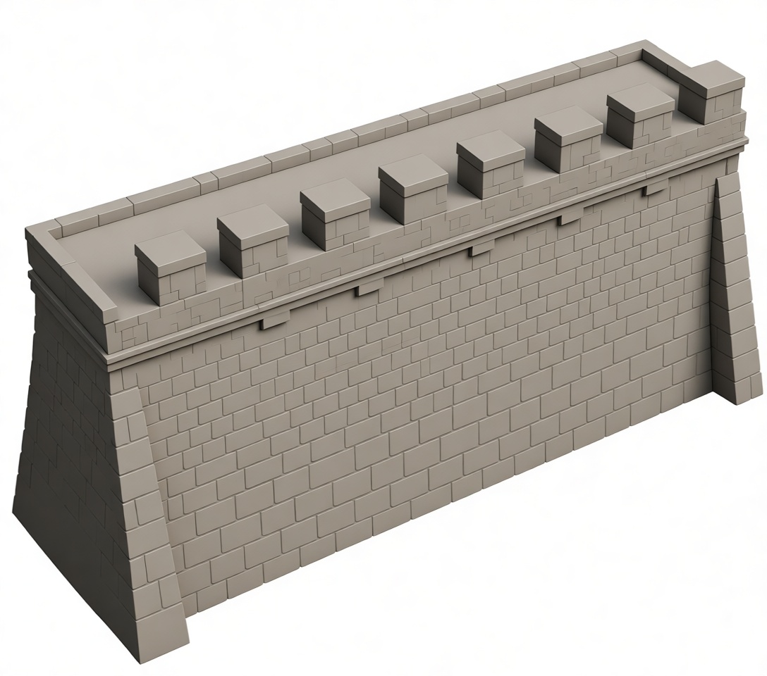 Medieval Castle Wall Section free 3D printable STL