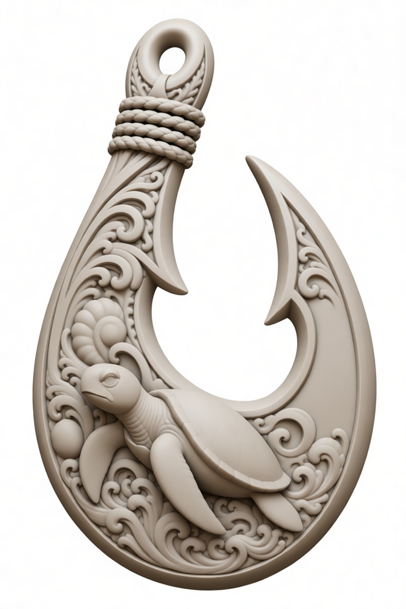 Sea Turtle Maori Hook free 3D printable STL