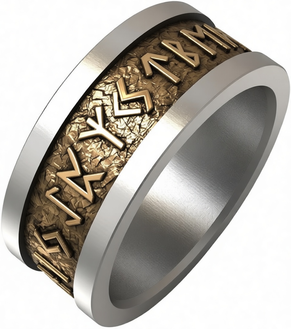 Runic Viking Band Ring free 3D printable STL