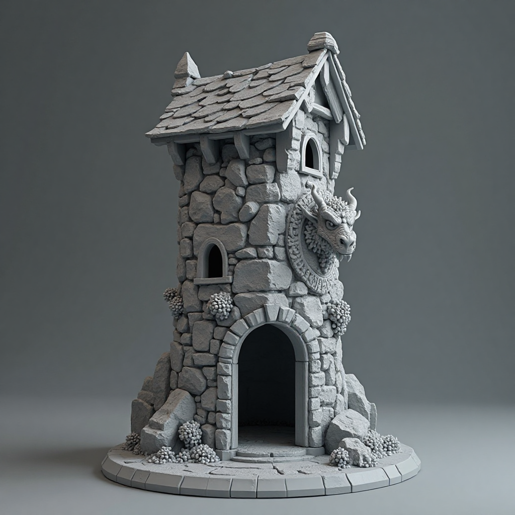 Fantasy Dice Tower free 3D printable STL