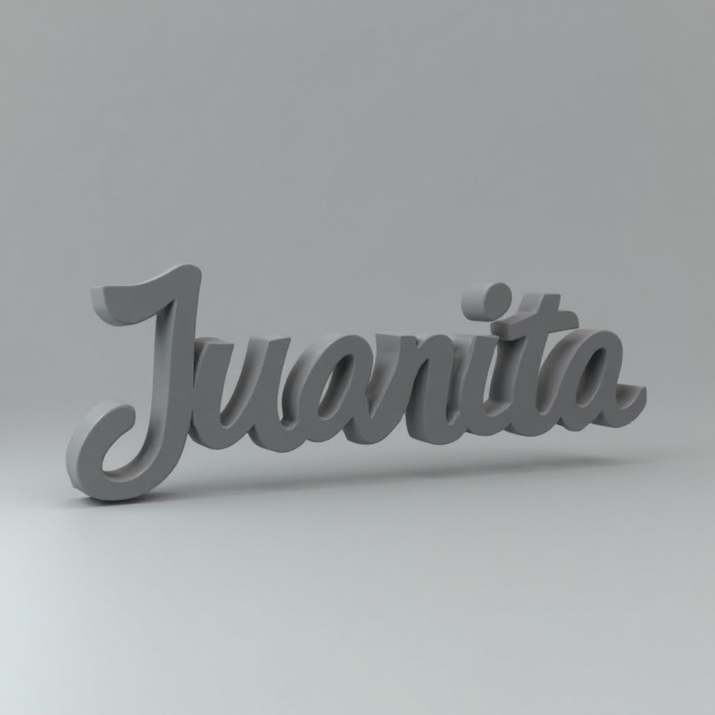Juanita Script Keychain free 3D printable STL