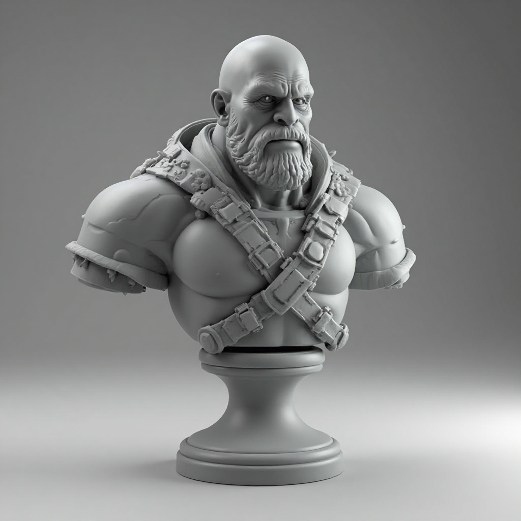Ork Warrior Bust free 3D printable STL