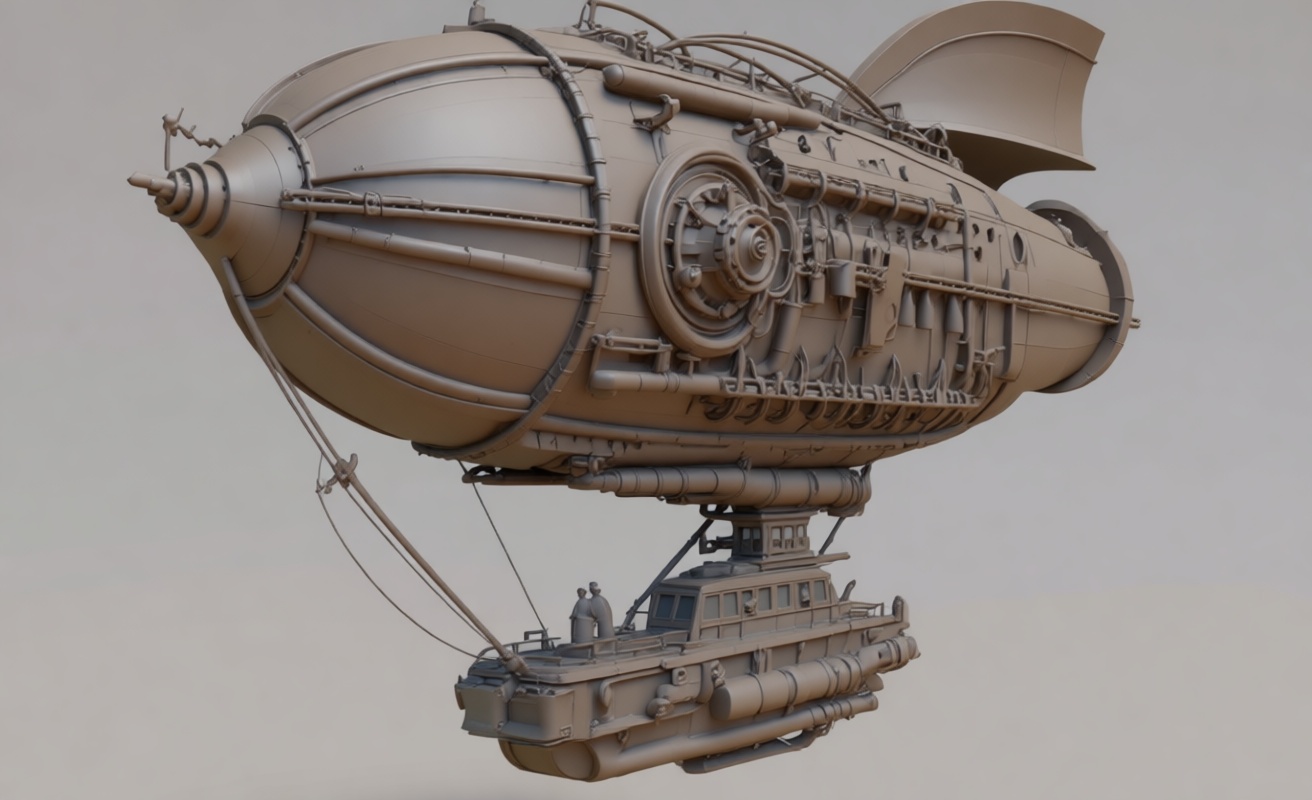 Steampunk Airship Model free 3D printable STL