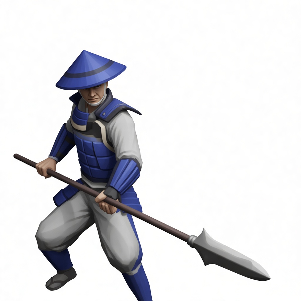 Samurai Spearman Figurine free 3D printable STL