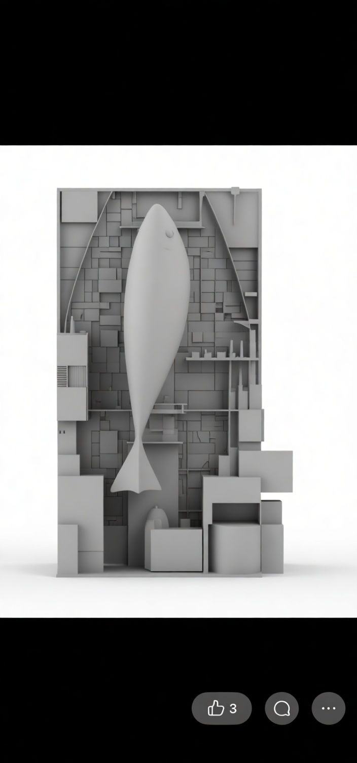 Surreal Fish Wall Sculpture free 3D printable STL