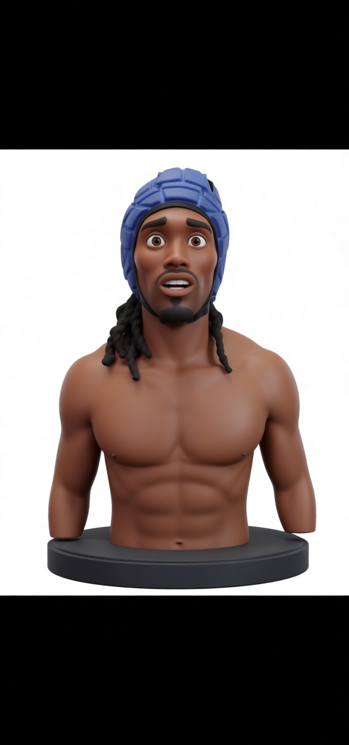 Rugby Player Bust free 3D printable STL