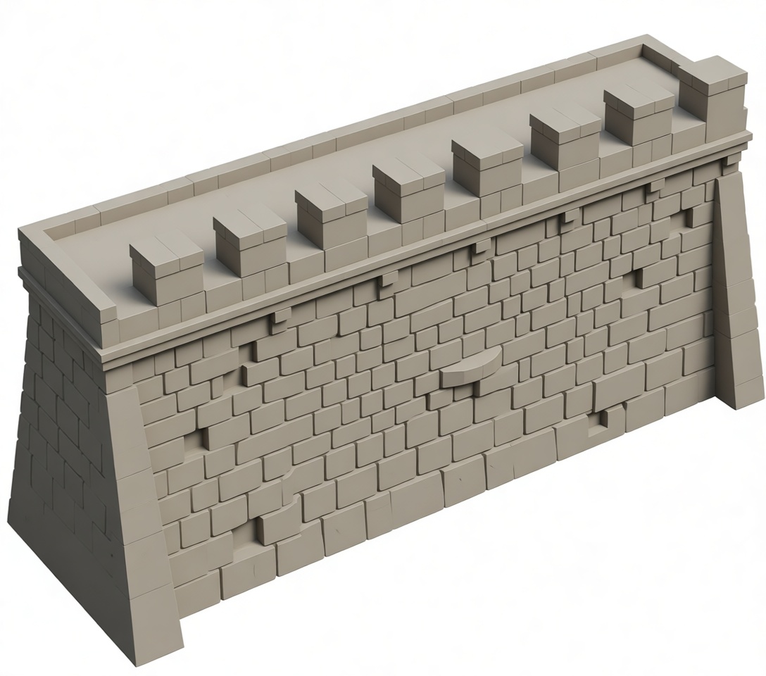 Medieval Castle Wall Model free 3D printable STL