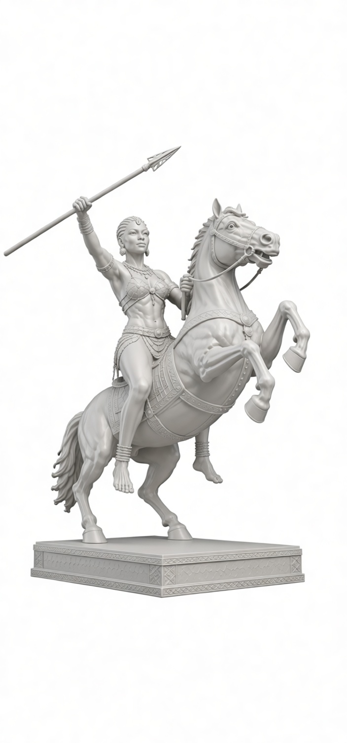 Amazon Warrior Horse Statue free 3D printable STL