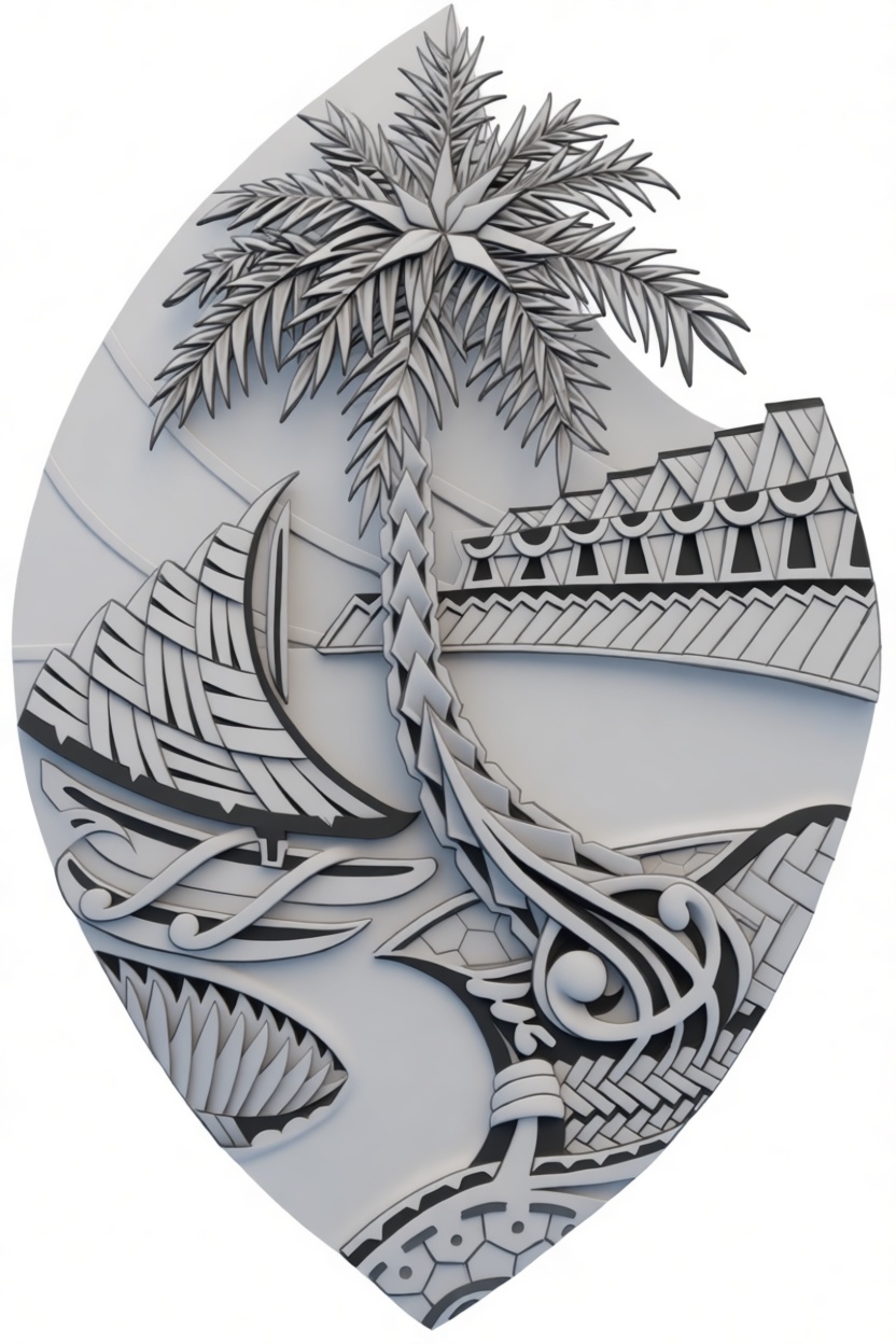 Polynesian Tribal Shield free 3D printable STL