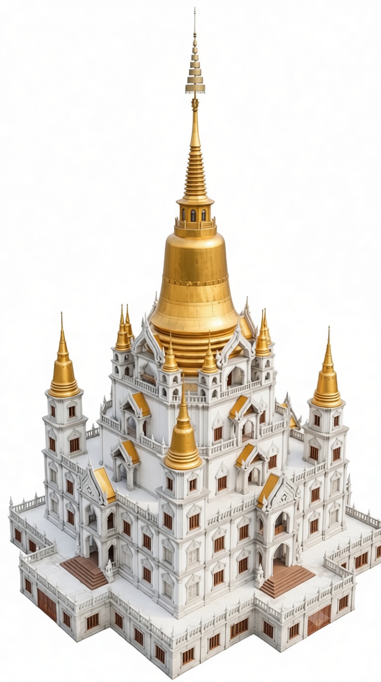 Wat Phra That Hariphunchai Model free 3D printable STL