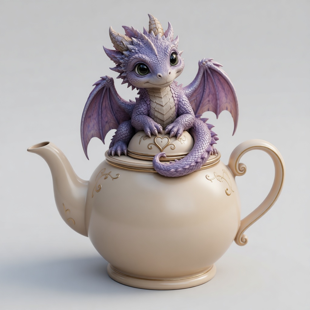 Purple Baby Dragon Figurine free 3D printable STL